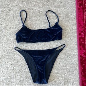TRIANGL navy velvet bikini